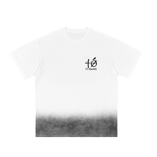 +0Not2 Grey Gradient on White Vintage Washed T-Shirt